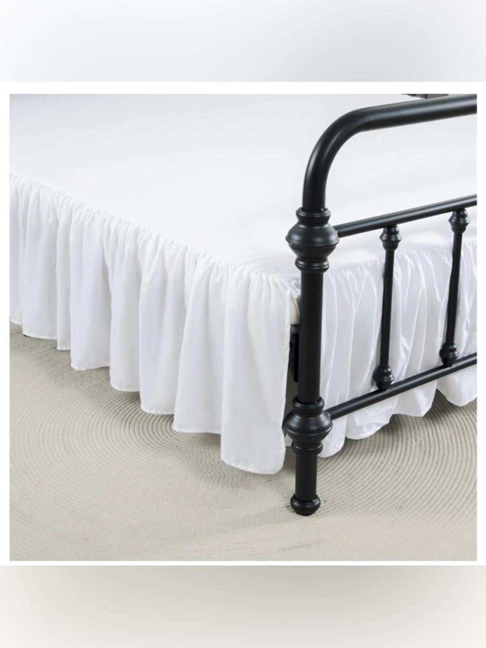 FULL SIZE BedSkirt Dust Ruffle 12” Drop Split Corners - WHITE